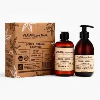 Набор женский VEGAN.Love.Studio  "Tonka Beans, Leather": гель для душа 300 мл + мыло для рук 300 мл