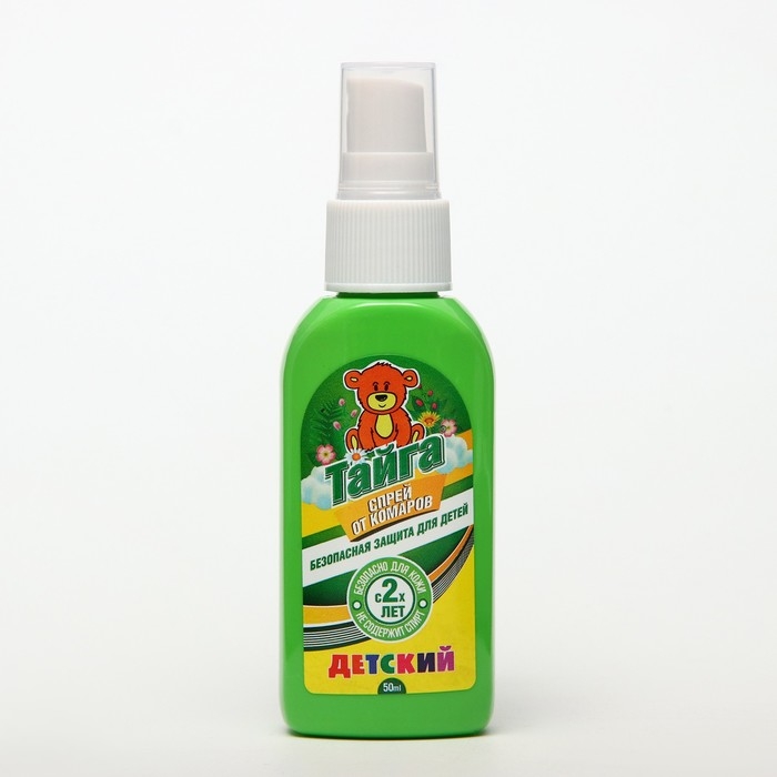 Спрей репеллентный от комаров, детский, флакон  Спрей репеллентный от комаров, детский, флакон "Тайга", 50 мл