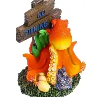 Декор для аквариума &laquo;Нет рыбалке - осьминог&raquo;, 10 см