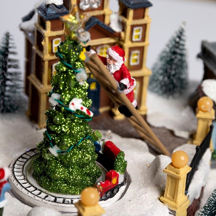 Светодиодная фигура «Рождественская площадь» 40 × 21 × 22 см, полистоун, батарейки ААх3 (не в комплекте), USB, свечение мульти Светодиодная фигура «Рождественская площадь» 40 × 21 × 22 см, полистоун, батарейки ААх3 (не в комплекте), USB, свечение мульти