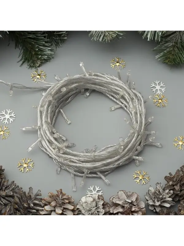 Гирлянда &laquo;Нить&raquo; 2.5 м, IP20, прозрачная нить, 25 LED, свечение мульти, фиксинг, 220 В