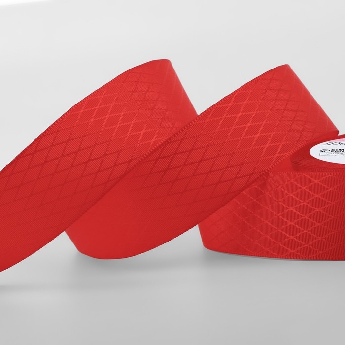 Лента декоративная «Ромбы», 25 мм × 9,1 ± 0,5 м, цвет красный Лента декоративная «Ромбы», 25 мм × 9,1 ± 0,5 м, цвет красный