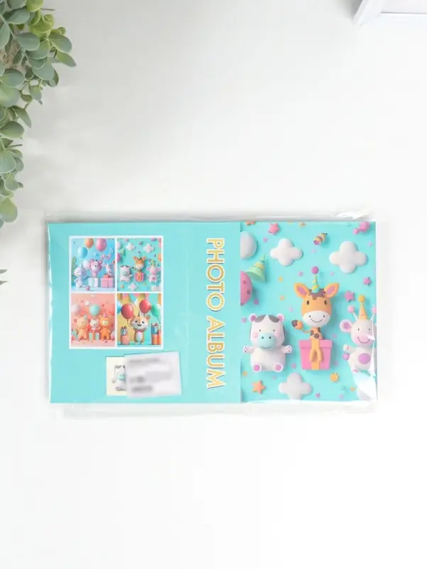 Фотоальбом на 100 фото 10х15 см "Зверушки и облачка" 4,5х12,5х16,5 см