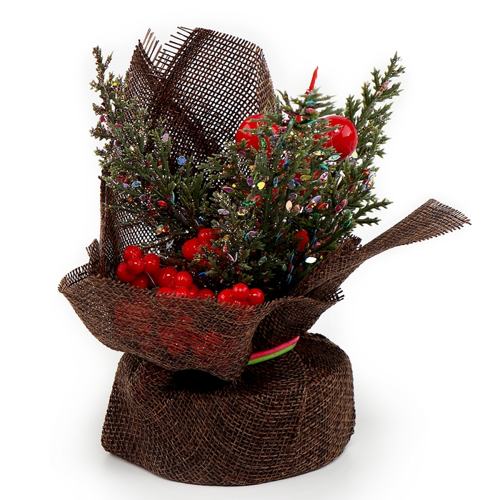 Новогодняя композиция «Веточки с рябиной и шишками» 12 × 12 × 18 см Новогодняя композиция «Веточки с рябиной и шишками» 12 × 12 × 18 см