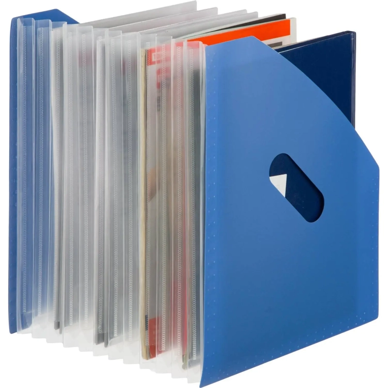 Лоток вертикальный Attache расширяемый A4, 13отделений, синий, пластик