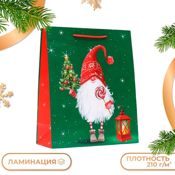 Новый год. Пакет подарочный Новый год. Пакет подарочный "Фонарь", 26 х 32 х 12 см.