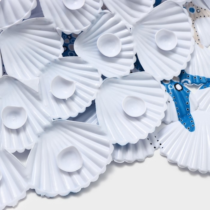 Коврик противоскользящий в ванну на присосках Доляна «Морские звёзды», 37,5×68 см, цвет белый Коврик противоскользящий в ванну на присосках Доляна «Морские звёзды», 37,5×68 см, цвет белый