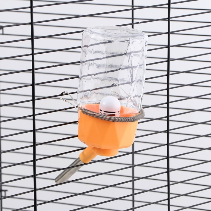 Поилка для грызунов, 250 мл, крепление-пружинка, оранжевая Поилка для грызунов, 250 мл, крепление-пружинка, оранжевая
