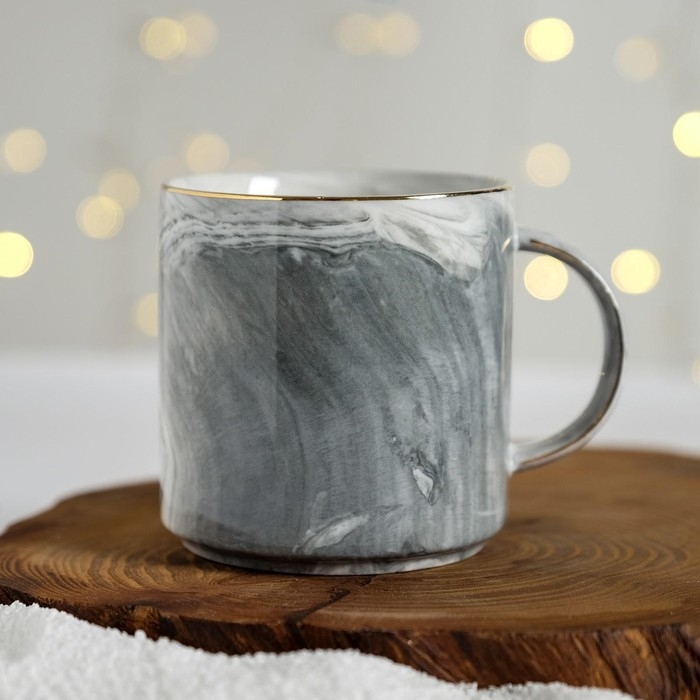 Кружка новогодняя керамическая «Мечтай, всё сбудется», 350 мл , цвет серый Кружка новогодняя керамическая «Мечтай, всё сбудется», 350 мл , цвет серый