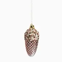 Ёлочные игрушки 6 шт. &laquo;Шишка Феерия&raquo; 8&times;3.5 см, зелёно-золотой