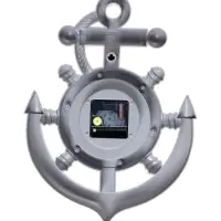 Часы настенные интерьерные &laquo;Якорь&raquo;, бесшумные, плавный ход, 38&times;27.5 см, d=12 см, серые