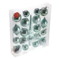 Ёлочные игрушки &laquo;Льдинки&raquo;, шары новогодние, набор 19 шт., зелёный