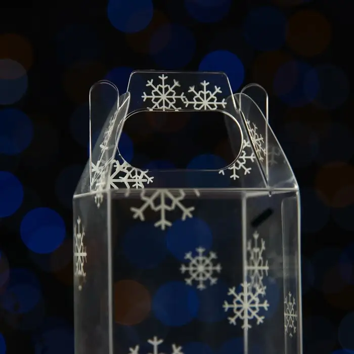 Коробка подарочная новогодняя складная ПВХ «Праздничное настроение» 4×4×8 см Коробка подарочная новогодняя складная ПВХ «Праздничное настроение» 4×4×8 см