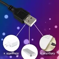 Гирлянда &laquo;Нить&raquo; 10 м, роса, IP20, серебристая нить, 100 LED, пульт ДУ, свечение RGB, USB