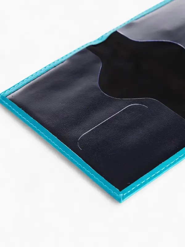 Обложка для паспорта, искусственная кожа, герб 3D, 9.5&times;0.3&times;13.5 см, бирюзовая