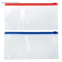 Папка-конверт на ZIP-молнии Calligrata А65 (122&times;240 мм), 100 мкм, прозрачная, МИКС