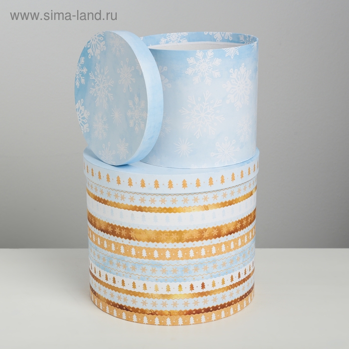 Набор подарочных коробок 5 в 1 «Чудесные снежинки», 13 х 14‒19.5 х 22 см, Новый год