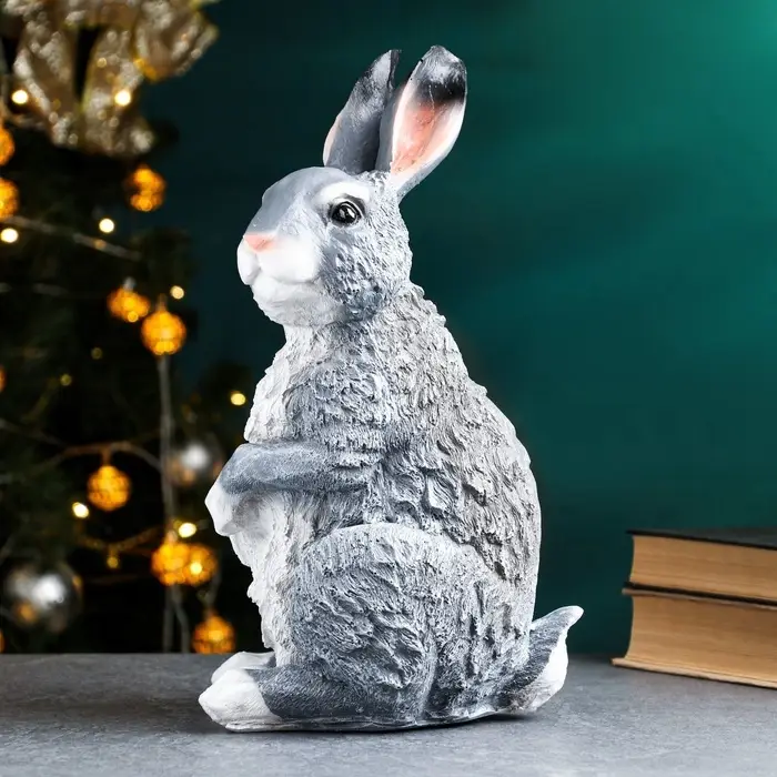 Садовая фигура из полистоуна «Заяц полевой», 33×21×18 см Садовая фигура из полистоуна «Заяц полевой», 33×21×18 см