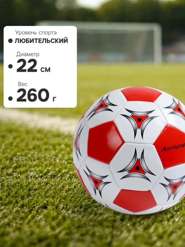 Футбольный мяч ONLYTOP, машинная сшивка, 32 панели, р. 5, PVC