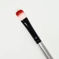 Кисть для макияжа, двусторонняя, 13.5 (± 1) см, серебристая, чёрная
