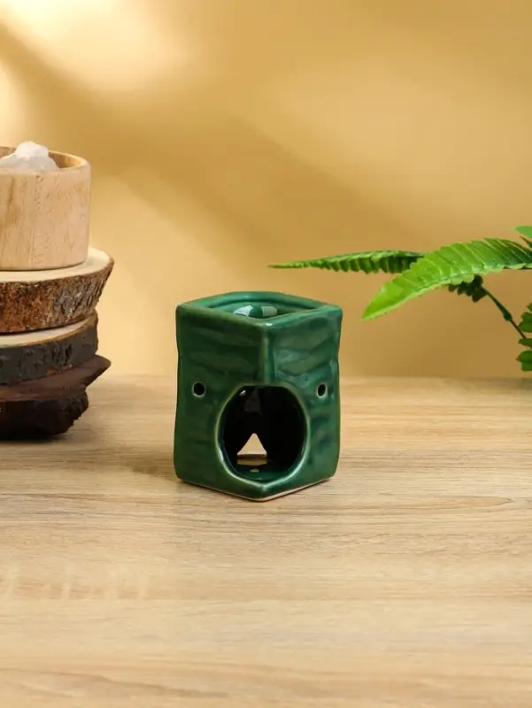 Аромалампа "Близнецы" керамика, цв. зелёный, 6,5х6,5х9 см