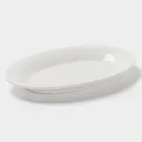 Блюдо овальное c утолщённым краем Доляна White Label, 27.3&times;18.6&times;2 см, фарфор, белое