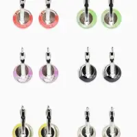 Серьги пластик "Шар №12" паталь, цвет МИКС в серебре