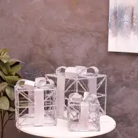Фигура световая &laquo;Кубы серые&raquo;, 25&times;20&times;15 см, 90 LED, от батареек AAx8, свечение тёплое белое