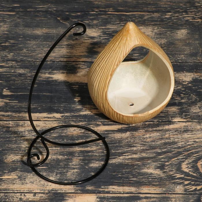 Горшок на подставке Горшок на подставке "Фонарик" бежевый, 10х15см