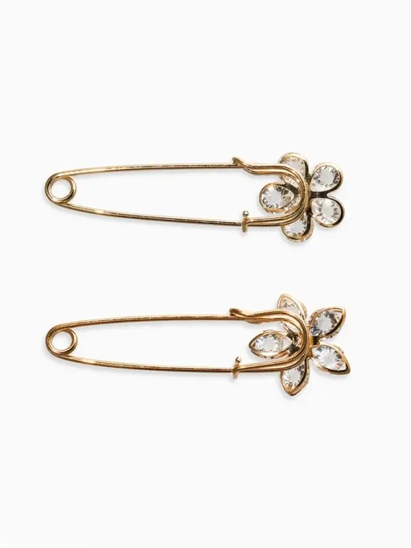 Набор булавок (4 шт.) &laquo;Цветы&raquo;, 8 см, белый в золоте