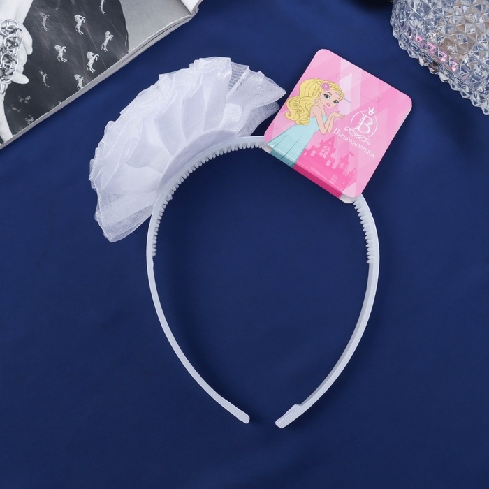 Ободок для волос  Ободок для волос "Школьница" облачко, d 10 см, белый