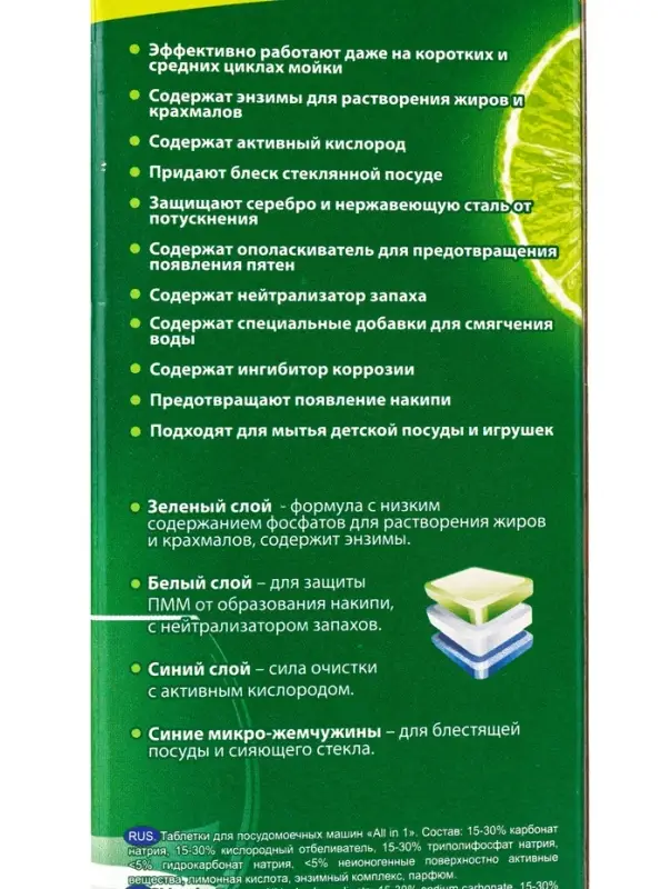 Таблетки для посудомоечных машин Clean & Fresh All in 1, 100 шт.