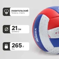 Волейбольный мяч MINSA &laquo;РОССИЯ&raquo;, машинная сшивка, 18 панелей, р. 5, PVC