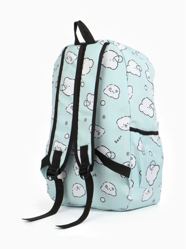 Рюкзак школьный &laquo;Мишки&raquo;, с пеналом, 3 кармана, 28&times;12&times;43 см, бирюзовый