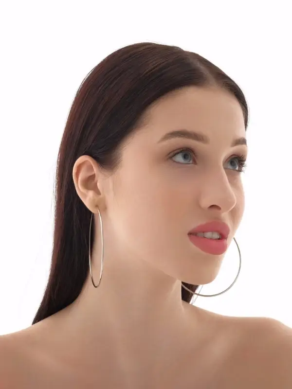 Серьги кольца QF &laquo;Классика&raquo;, d=8 см, цвет серебро