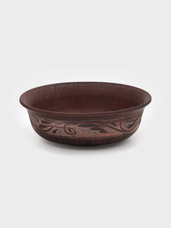 Тарелка глубокая &laquo;Ангоб&raquo;, 550 мл, 16&times;5 см, красная глина