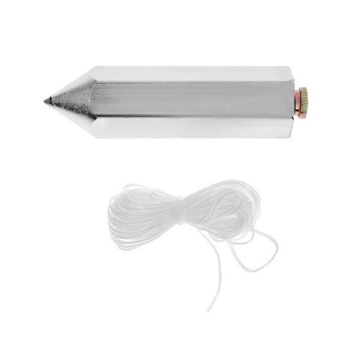 Отвес цилиндрический ТУНДРА, шнур 5 метров, 200 г Отвес цилиндрический ТУНДРА, шнур 5 метров, 200 г