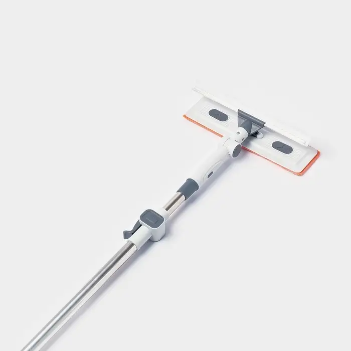 Оконная швабра с креплением на липучке 30&times;8 см, длина 103-145 см, 2 насадки, 45+180 поворот