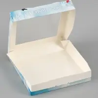 Коробка подарочная новогодняя, складная 20&times;20&times;4 см &laquo;Снегири&raquo;