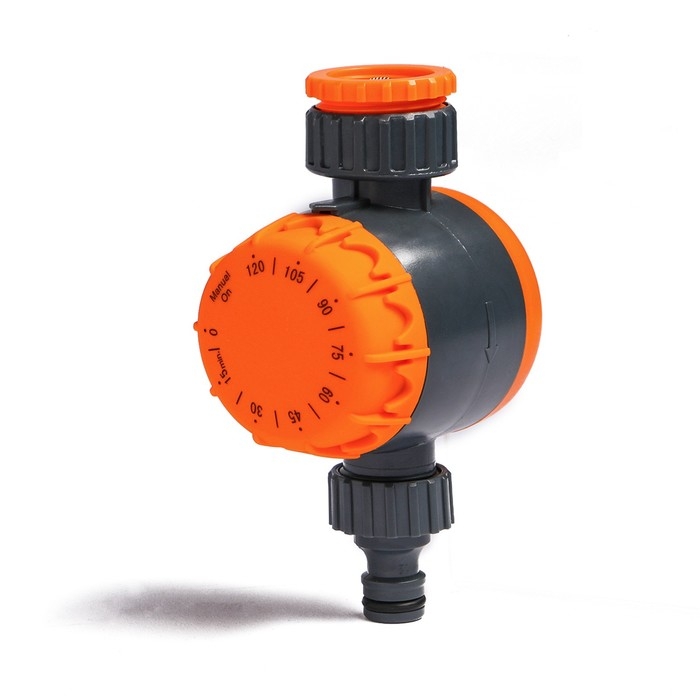 Таймер для полива, до 2-х часов, с набором переходников для подключения, пластик, Greengo Таймер для полива, до 2-х часов, с набором переходников для подключения, пластик, Greengo