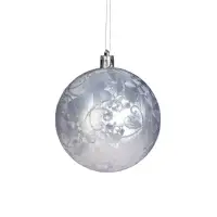 Ёлочные игрушки &laquo;Морозные узоры&raquo;, шары новогодние, d=8 см, набор 6 шт., серебристо-белый