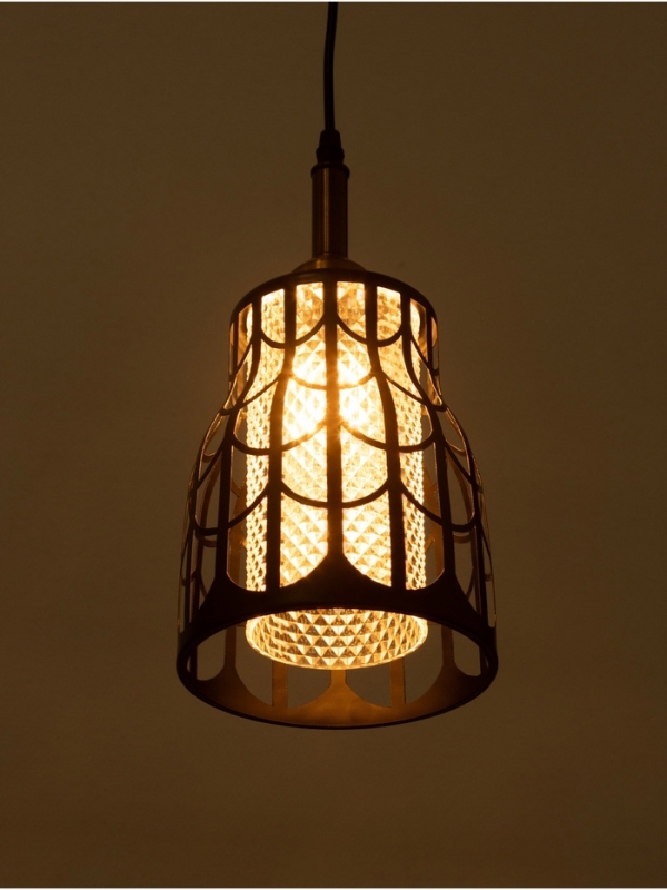 Светильник Светильник "Волны" 1х40Вт Е27 черный/золото 16х16х21+100см