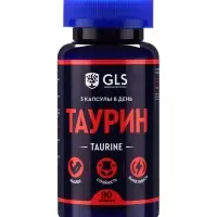 Таурин 1000 для повышения энергии и выносливости GLS Pharmaceuticals, 90 капсул по 400 мг
