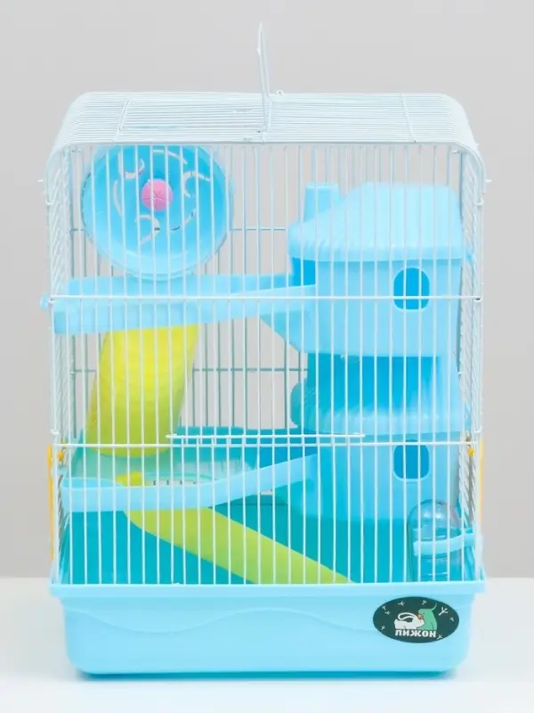 Клетка для грызунов &laquo;Пижон&raquo;, 31&times;24&times;40 см двухэтажная. с наполнением, голубая