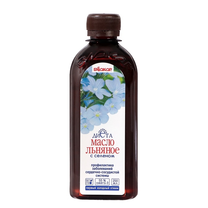 Масло льняное с селеном Биокор, 250 мл Масло льняное с селеном Биокор, 250 мл