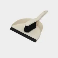 Щётка-смётка для пола с совком Malta, с кромкой, бежевая