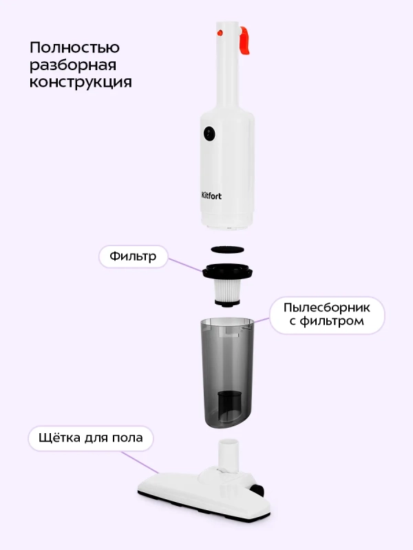 Вертикальный пылесос для дома КТ-5351 - 400 Вт