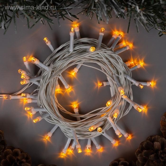 Гирлянда «Нить» 5 м, IP20, белая нить, 50 LED, свечение жёлтое, 8 режимов, 220 В Гирлянда «Нить» 5 м, IP20, белая нить, 50 LED, свечение жёлтое, 8 режимов, 220 В