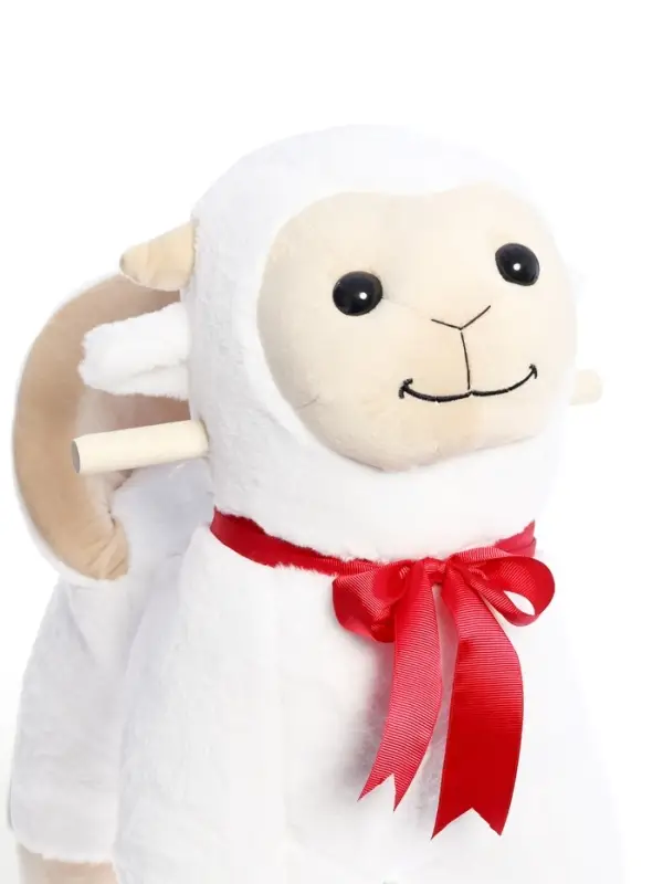 Качалка "Овечка", со спинкой, цвет белый