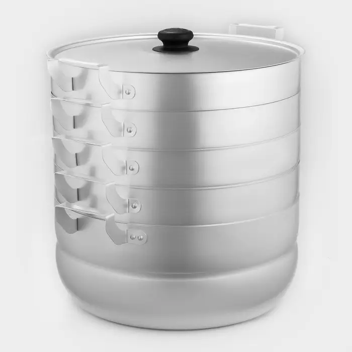 Манты-казан, 13 л, d=30 см, с 4 сетками, высота секции 5 см, с крышкой, штампованный алюминий